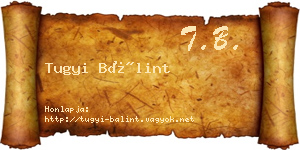 Tugyi Bálint névjegykártya